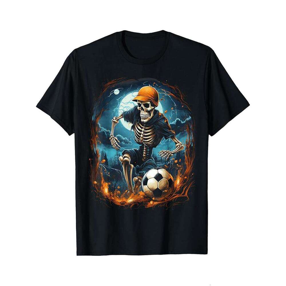Designer T shirt Soccer Halloween Skeleton Sports Fan Costume Scary Goal - 220g T shits