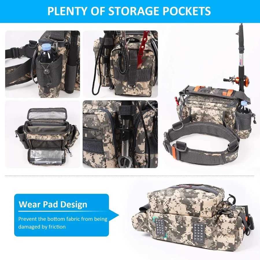 YVLEEN Sling Fishing Tackle Bag - Outdoor Tackle Box - Water-Resistant Waist Bag Cross Body Fly Fishing Sling Pack Z250411