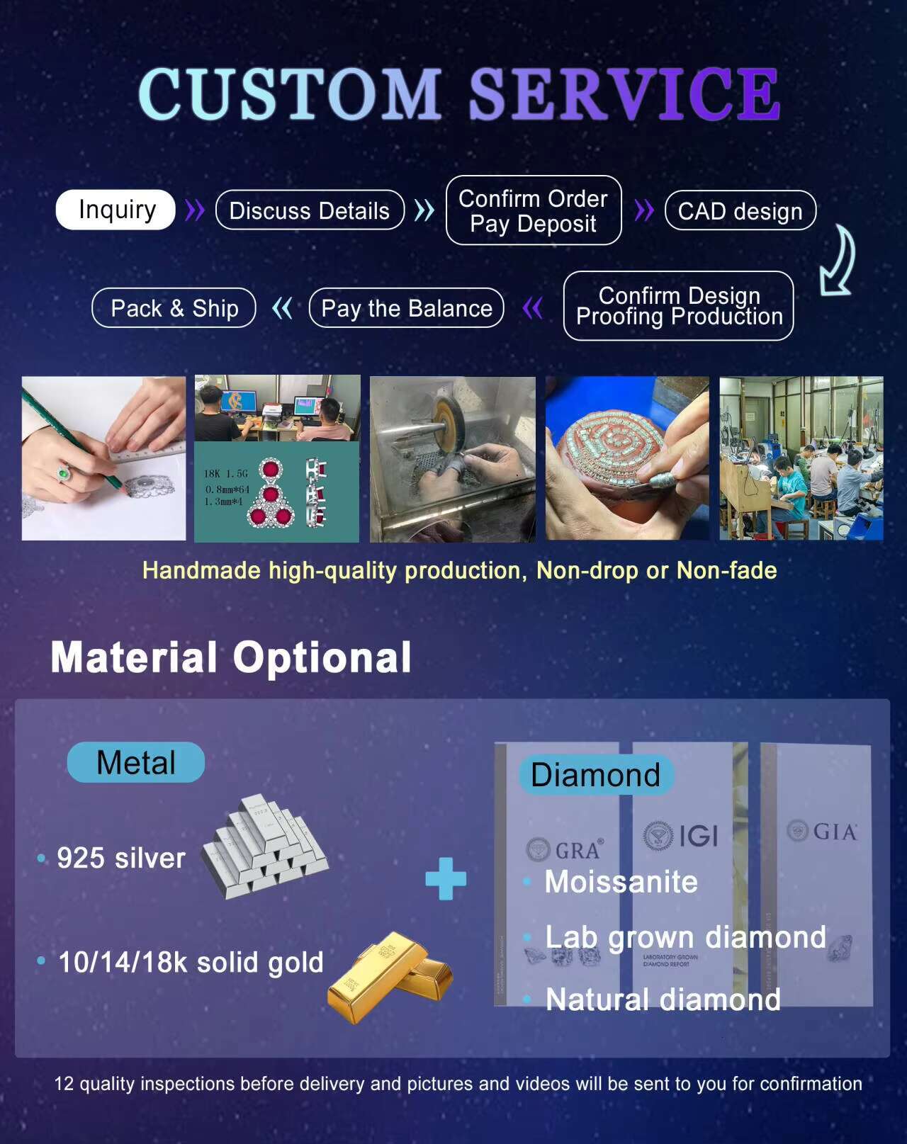 Pass Diamond Tester 925 Silver 10k 14k 18k Solid Gold Radiant Cut Moissanite Ring Eternity Promise Wedding Band Ring