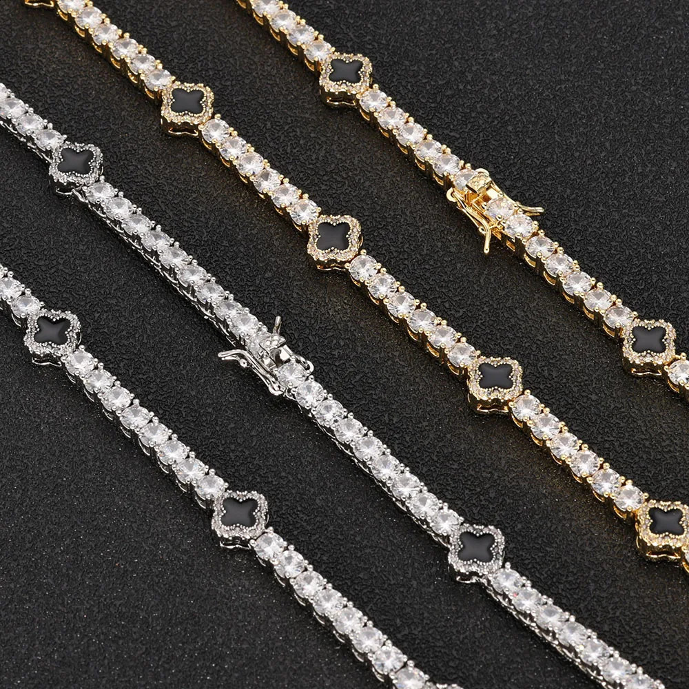 NY Fashion Dainty Tennis Chain Gold/Silver Galvanized Zircon Necklace Hip Hop Jewelry Mens Party Gift 250409