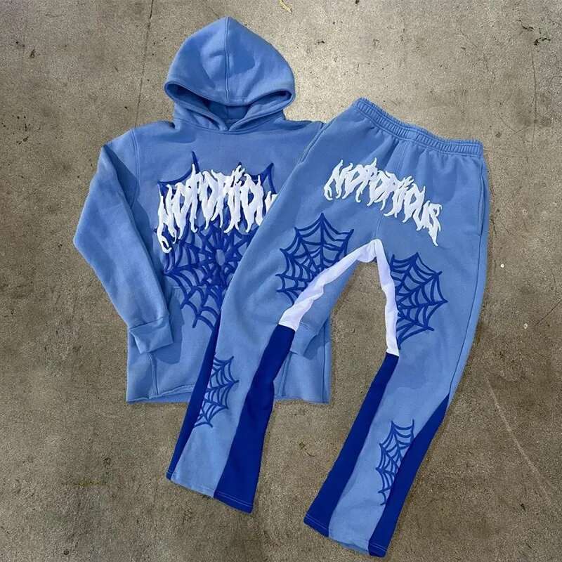 Aesthetic Y2k Cobweb Print Hoodies Women Autumn Winter Haruku Top Sweatshirt Men Gothic Hip Hop Oversized Jackets Streetwear