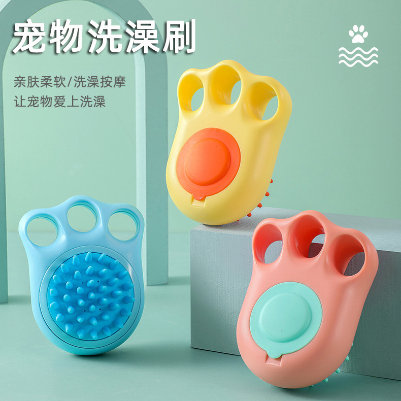 New silicone pet bath brush, hair removal comb, cat and dog cleaner, massage brush, pet supplies wholesale in stock