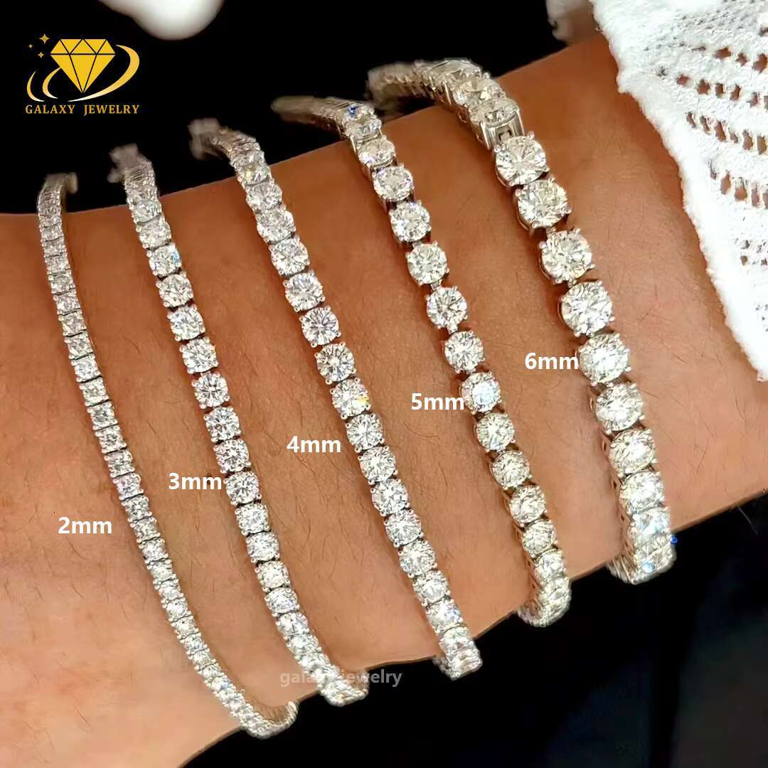 Cheap Price Moissanite Chain Link Bracelet Women Fashion Jewelry VVS Iced Out Diamonds 2-8mm Tennis Bracelets Bangles