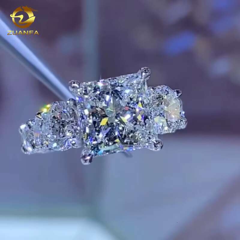 Custom Luxury Made Jewelry Manufacturers FL Moissanite Solid 10K 14K 18K Diamond Wedding Moissanite Engagement Gold Ring