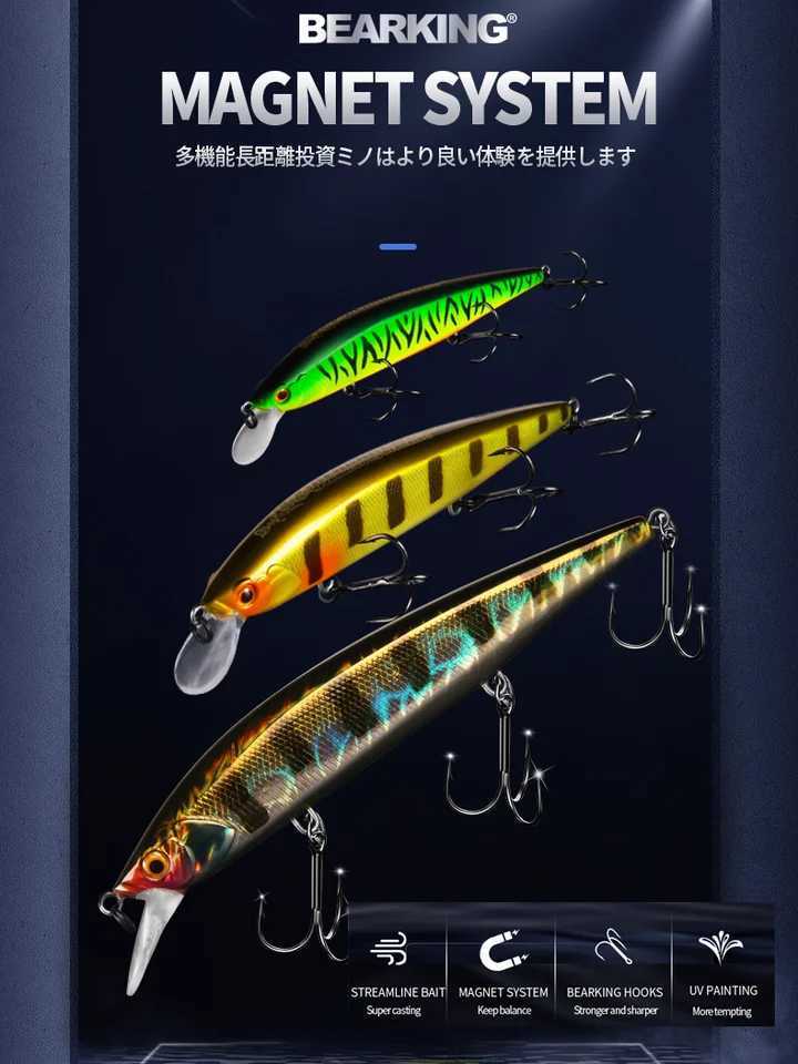 BEARKING 110mm 16g Hot Fishing Tackle A+ Tungsten System Fishing Lures Minnow Bait Suspending Bait 16colors for Choose Z250411