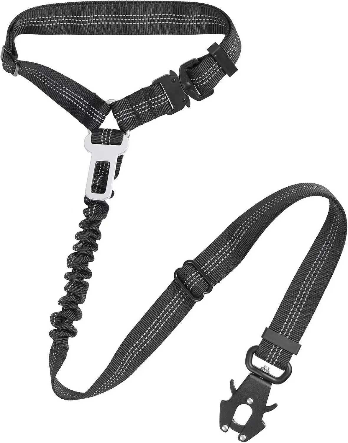 Dog seat belt for cars 3-in-1 extendable restraint dog car belt adjustable seat dog safety belt heavy-duty Du Y250412
