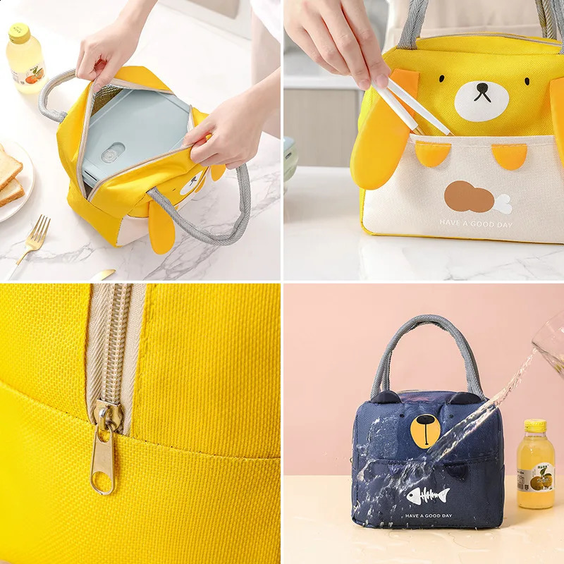Portable Insulated Picnic Food Lunch Bag Box Cartoon Handbag Food Fresh Cooler Bag Womens Gifts 250410