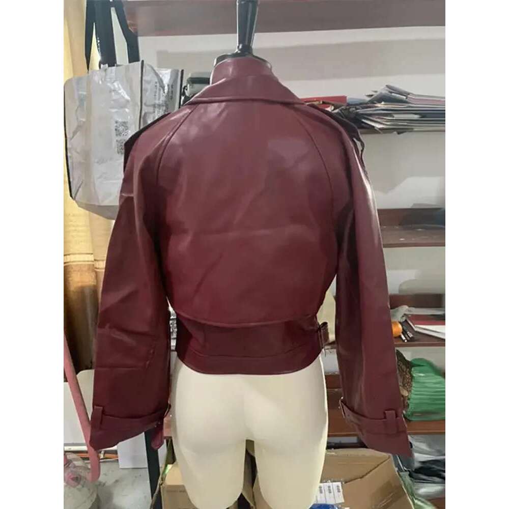 Fashion PU Leather Jacket For Women Casual Turn-Down Collar Pocket Motorcycle Female Coat Chic New Long Sleeve Ladies Outerwear