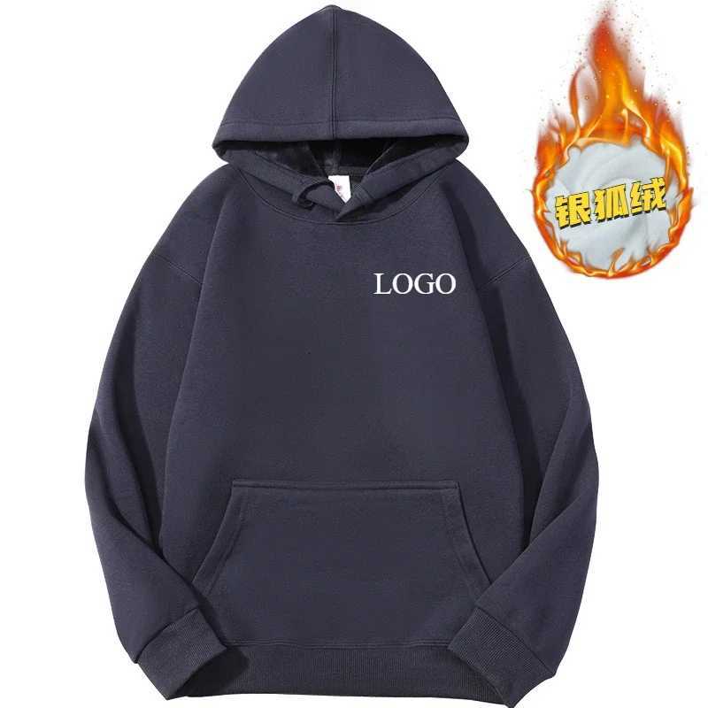 POD customization Customized Design DIY Mens Hoodies High-quality Couple Sweatshirt Winter Solid Color Cotton Loose Streetwear Men ClothingT251112