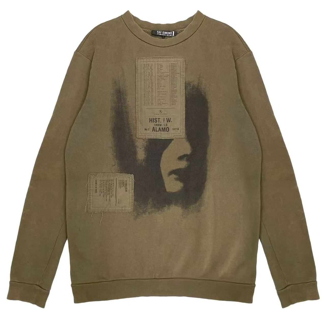 Men's Sweatshirts RAF 05AW SIMONS ARCHIVE adhesive fabric used loose hoodie Vibe