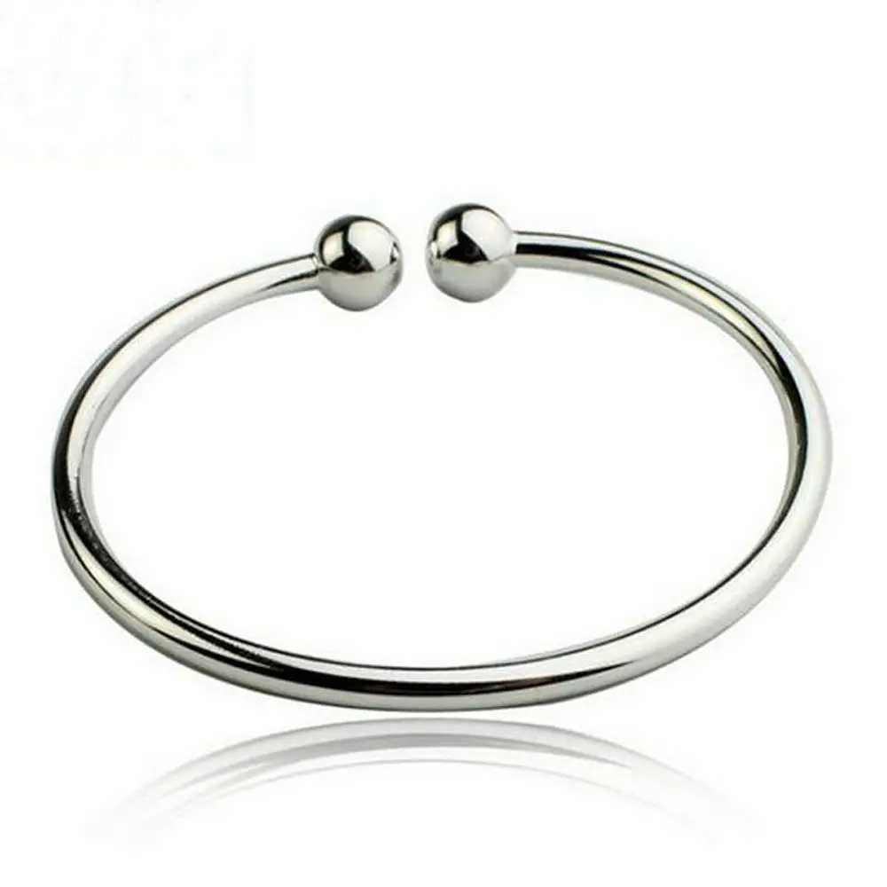 1pc Smooth Solid Bead Bracelet Cufflinks Bangles For Women Man Wedding Engagement Party JewelryC250411