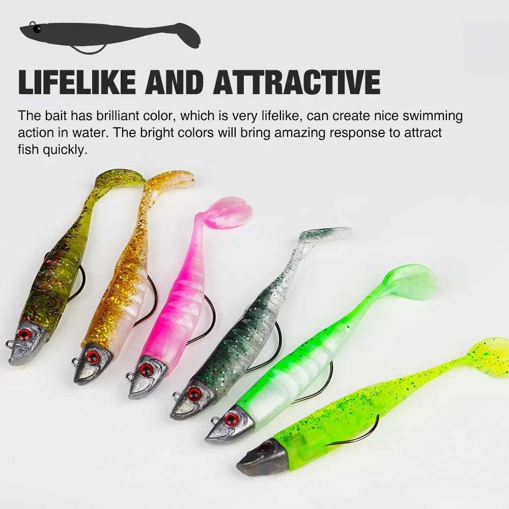 THORFORCE Jiging Head Soft Lure T Tail Sea Bass Fishing Lure Tackle Silicone Bait Wobblers Sea Fishing Soft Lures Swimbait Z250411