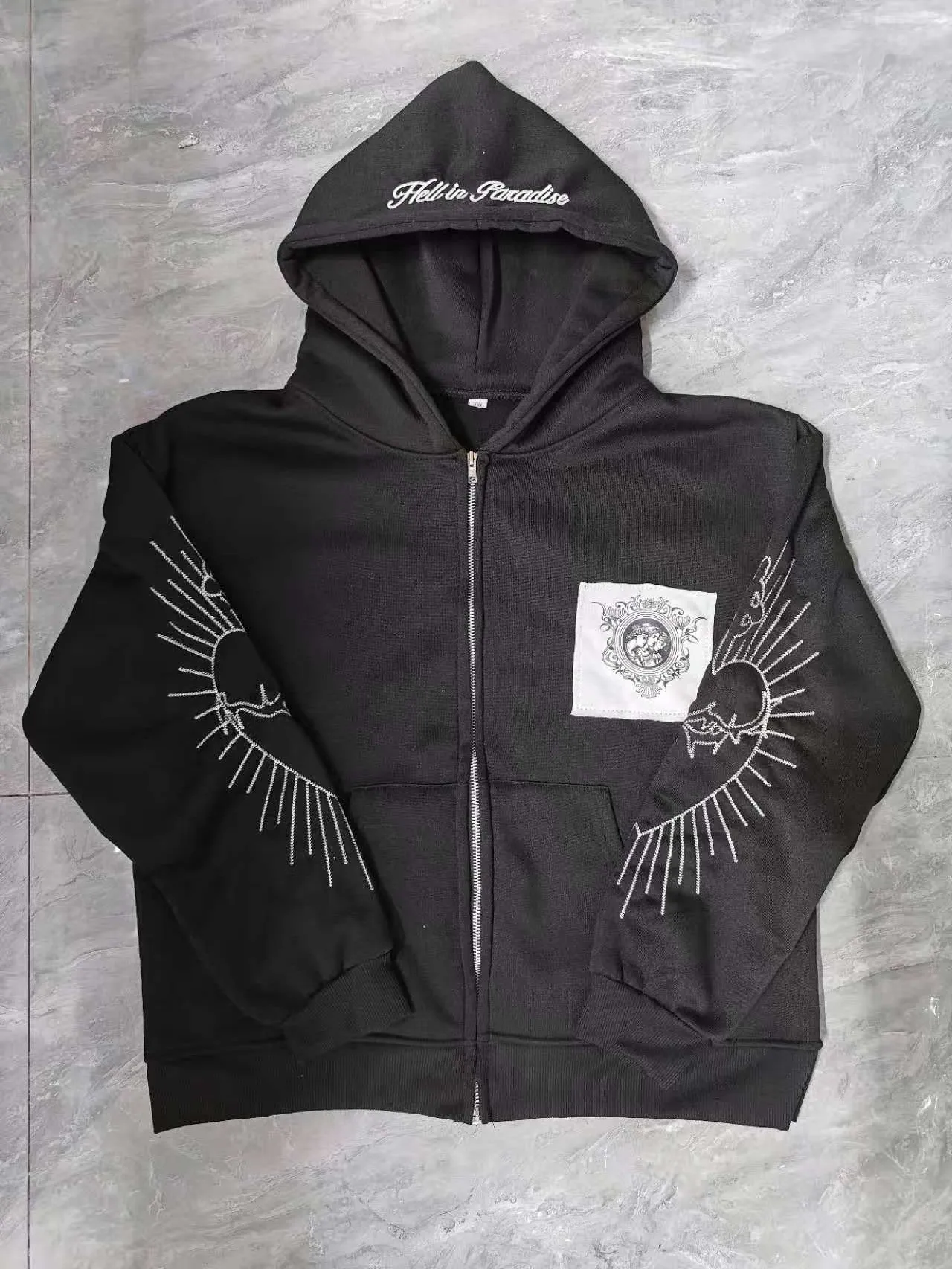 Designer Men's Embroidery hooded Hoodies Hoody Harajuku Oversized Letter Patch zip up hoodie Men Women Hip Hop Goth Casual Sweatshirt Streetwear 