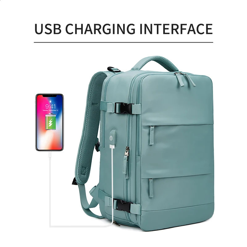 Women Laptop Backpack 15.6inch Teenage girl USB charging school Backpack Independent Shoe bag travel Backpack outdoor Backpack250403