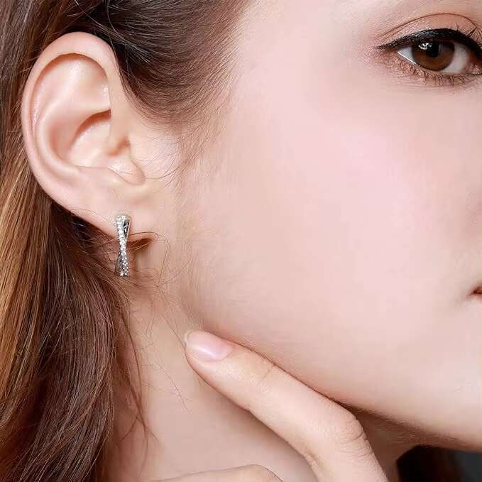 Hot Sale Classic Round Zircon Earring S Sterg Sier Delicate Personalized U-shaped Earrings