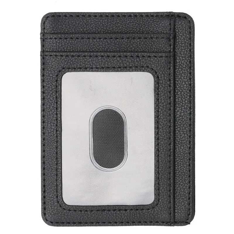New RFID blocks mens leather wallet ultra-thin card holder business mens portable mini travel wallet Z250411
