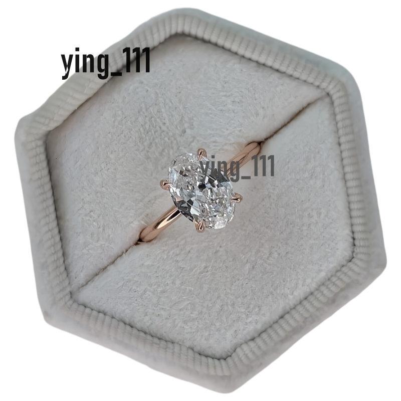 Fine Jewelry Solid Rose Gold 14K 18K Oval Shape 2.0 Carat IGI Certificate Simple Design Wedding Ring Real Gold Lab Diamond Womens Engagement Ring
