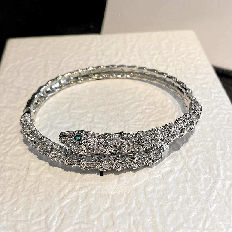 Designer Bracelet Luxury bangle Imitation Scale Shape Personality Green Eye Snake Bracelets Retro Fashion Cross Border Punk Jewelry