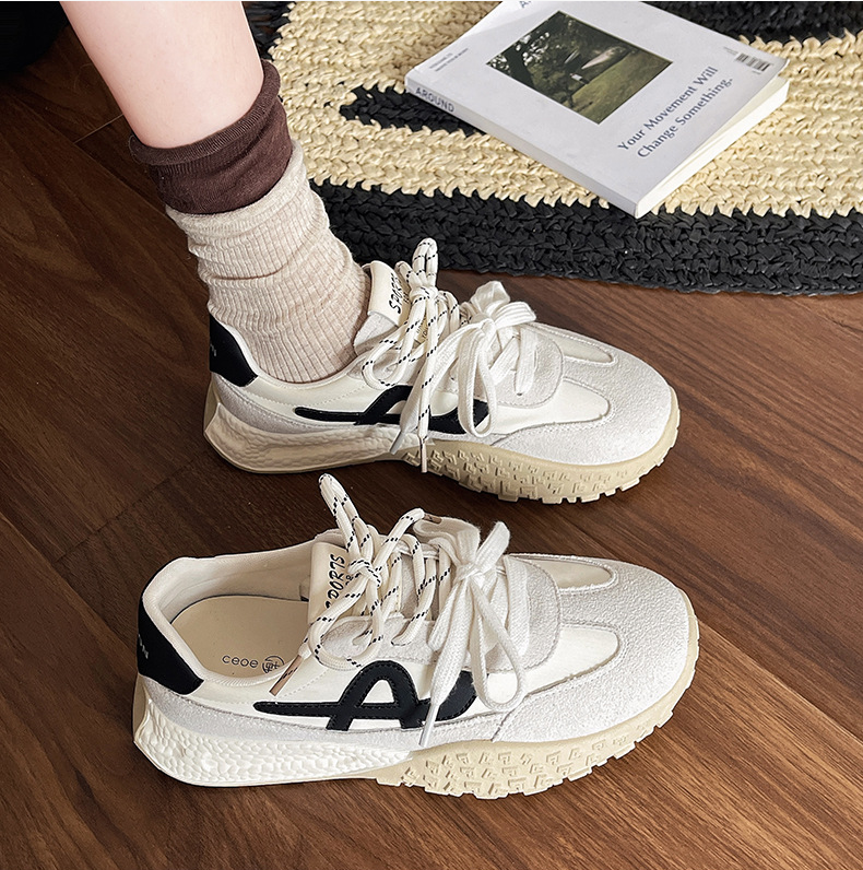 2025 Spring Collection Chunky German Military Sneakers - Genuine Leather Unisex-Design Women's Athletic Shoes