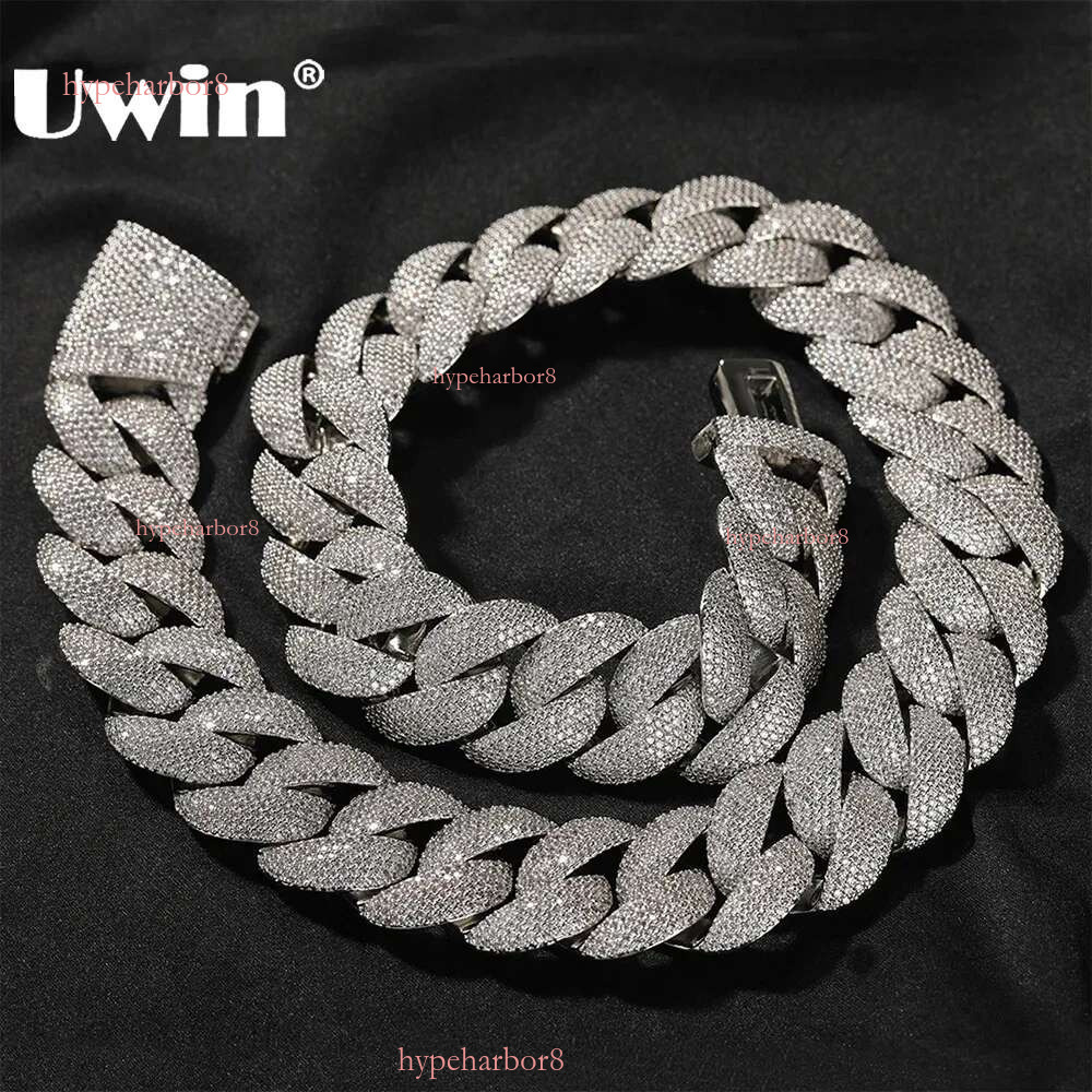UWIN 24mm Heavy Miami Cuban k Chain Necklaces Men Iced Out CZ Stones Bg Bracelets Hip Hop Jewelry for Gift 241113
