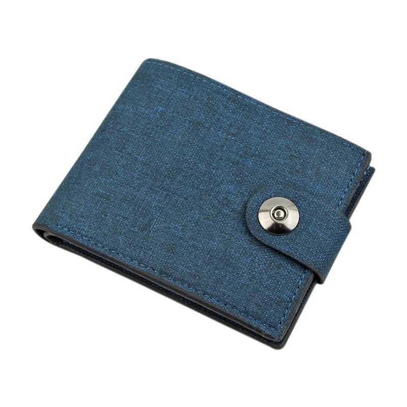 Canvas Mens Wallet Black/Blue/Grey/Grey Card Clip Wallet Mens Money Bag ID/Photo/Bank Card Clip Short Wallet Card Box Z250411