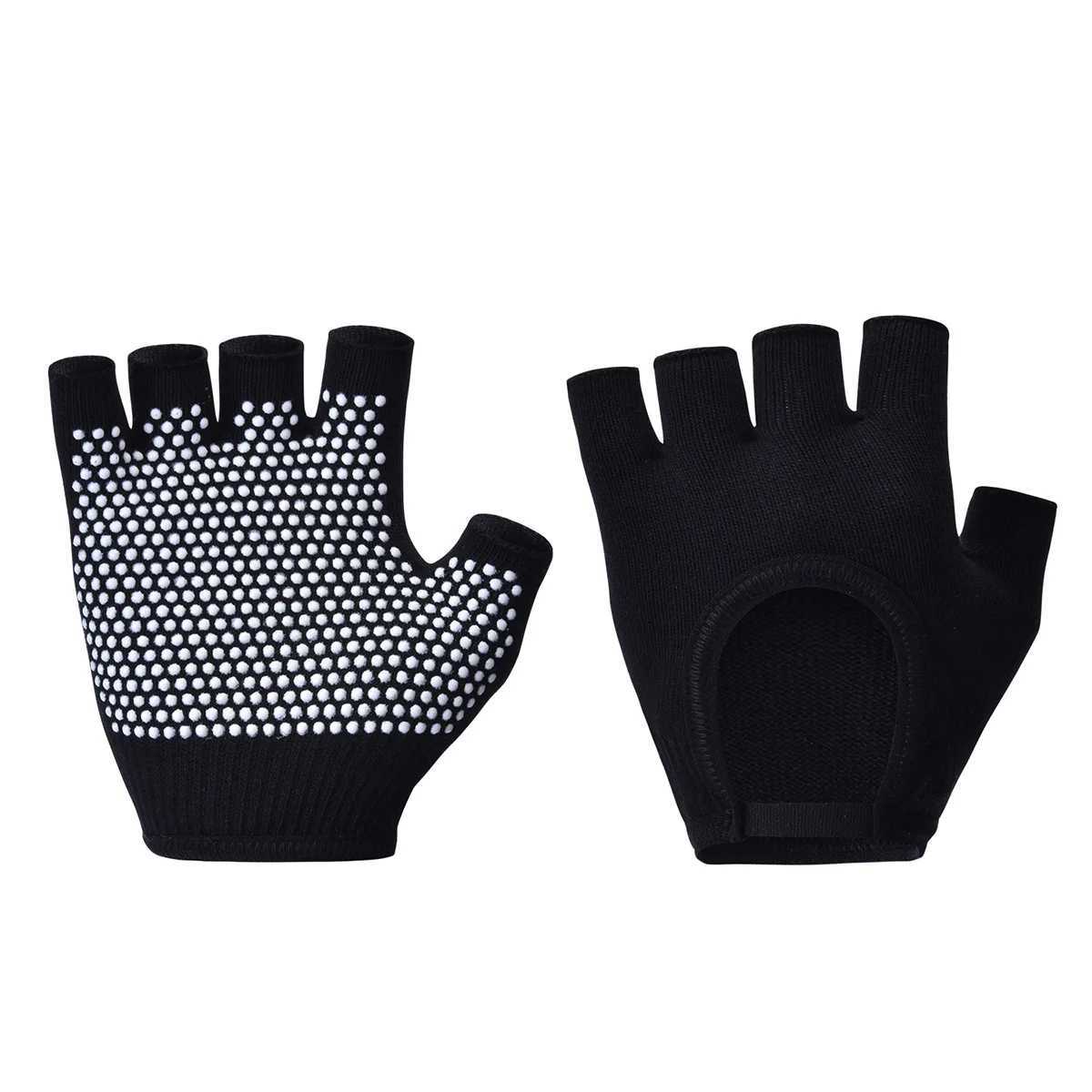Women Anti-slip Yoga Gloves Cotton Fitness Half Finger Gloves Breathable Outdoor Cycling Bicycle Pilates Sports Fishing GlovesC250412