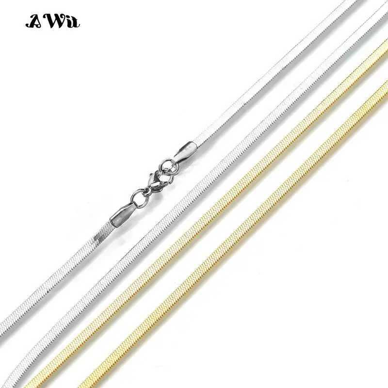Awit Women Trend Classic Snake Chain Bracelet Gold Color Width 3/4/5MM Stainless Steel Chain Bracelet For Women Jewelry GiftC250411