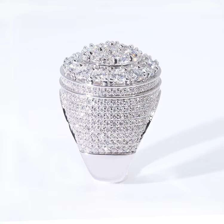 Wholesale Hip Hop Style 14K 18K Gold VVS Moissanite Men Ring Iced Out S925 Silver Diamond Cuban Link Star Rings
