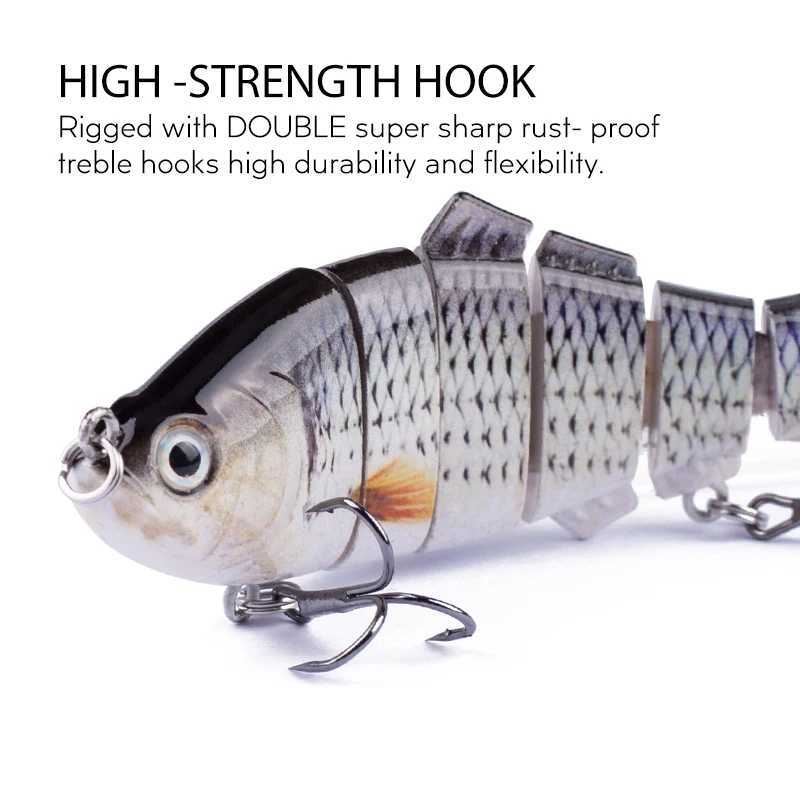 Hanlin Set 4 Inch 16.5g Fishing Lures Multi Jointed Wobblers Swimbait Hard Artificial Bait Crankbait Sinking Pike Bass Tackle Z250411