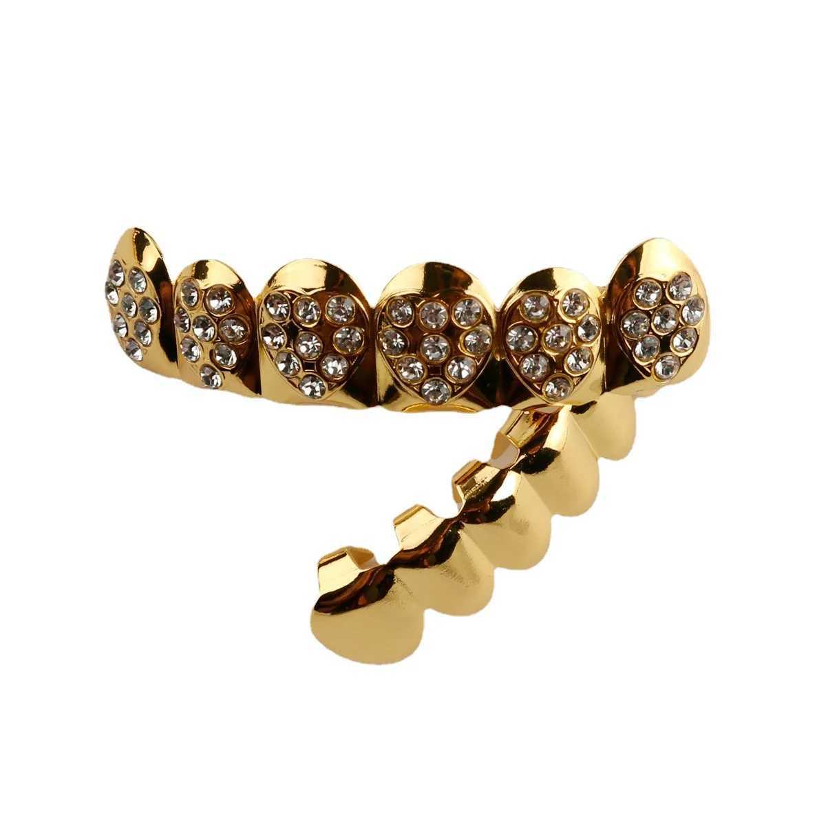 Fshion Hip Hop Gold Silver Ice Out CZ Teeth Grillz Top Bottom Mens Jewelry Pendant Boat W250412