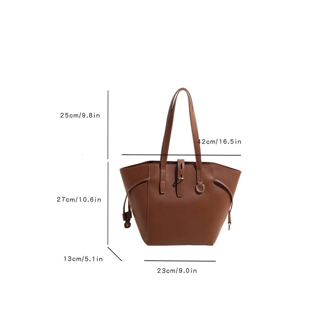 Fashion Trend Retro Leather Hand-Held Single Shoulder High Capacity Tote Bucket Ladies Bag