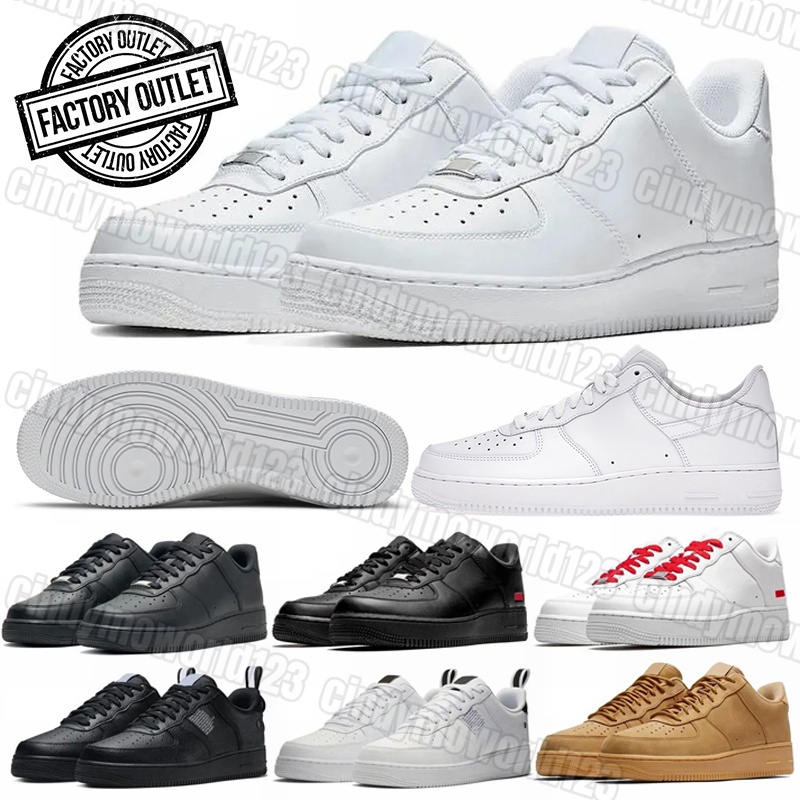 Designer one trainers running shoes 1 mens womens Leather rubber triple white black wheaten Classic Leisure outdoor sports sneakers Walking shoes 36-45