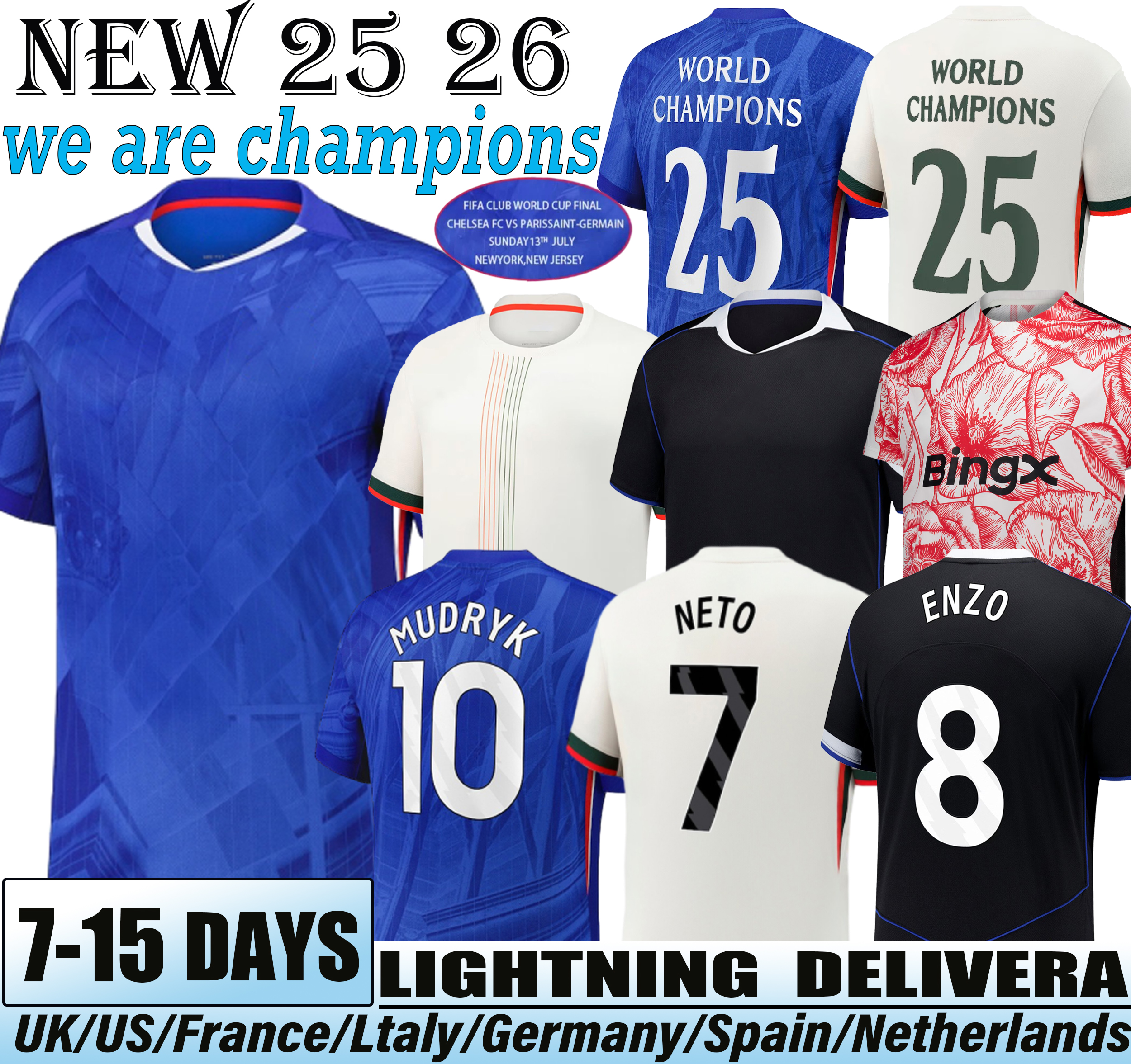 chelase 25 26 Cole Palmer Jadon Sancho Enzo Fernandez Marc Cucurella Mykhailo Mudryk kit kids Football Shirt cfc jersey