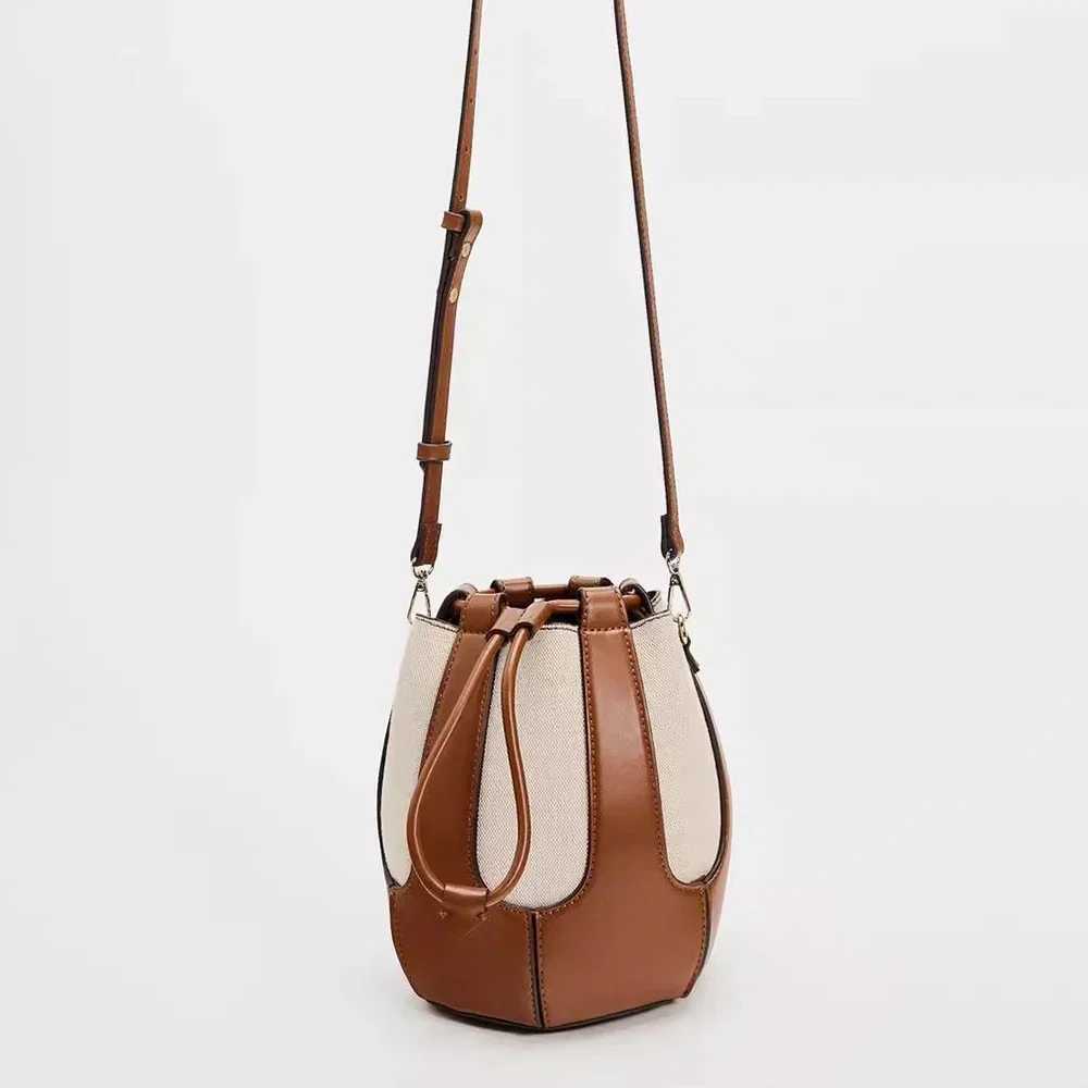 Canvas Drstring bucket bag Pahwork designer wallet and handbag luxury shoulder cross body bag 2024 womens party CluhXJ250412