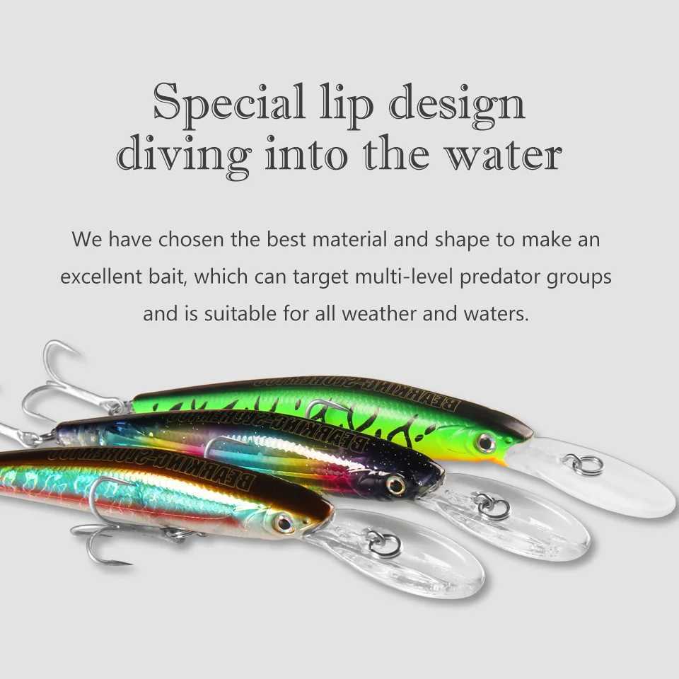 BEARKING Top Hard Baits Fishing Lures 120mm 22g long casting minnow Wobblers dive Depth 6-10ft Bass Pike Z250411