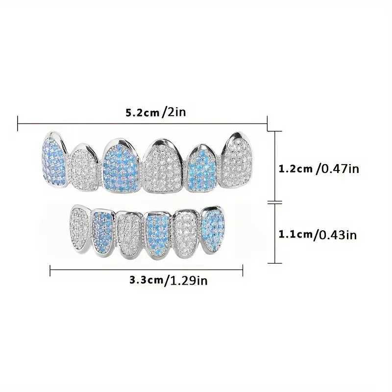 HipHop Bling Full Zircon Bluetooth Grillz Hat suitable for unisex cubic zirconia micro top and bottom grill sets for party Hip Hop jewelry W250412