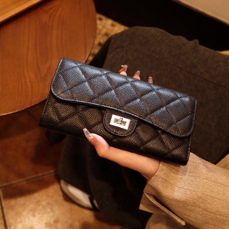 Genuine leather long women's wallet new style crossbody small bag chain bag cowhide wallet with multiple card slots