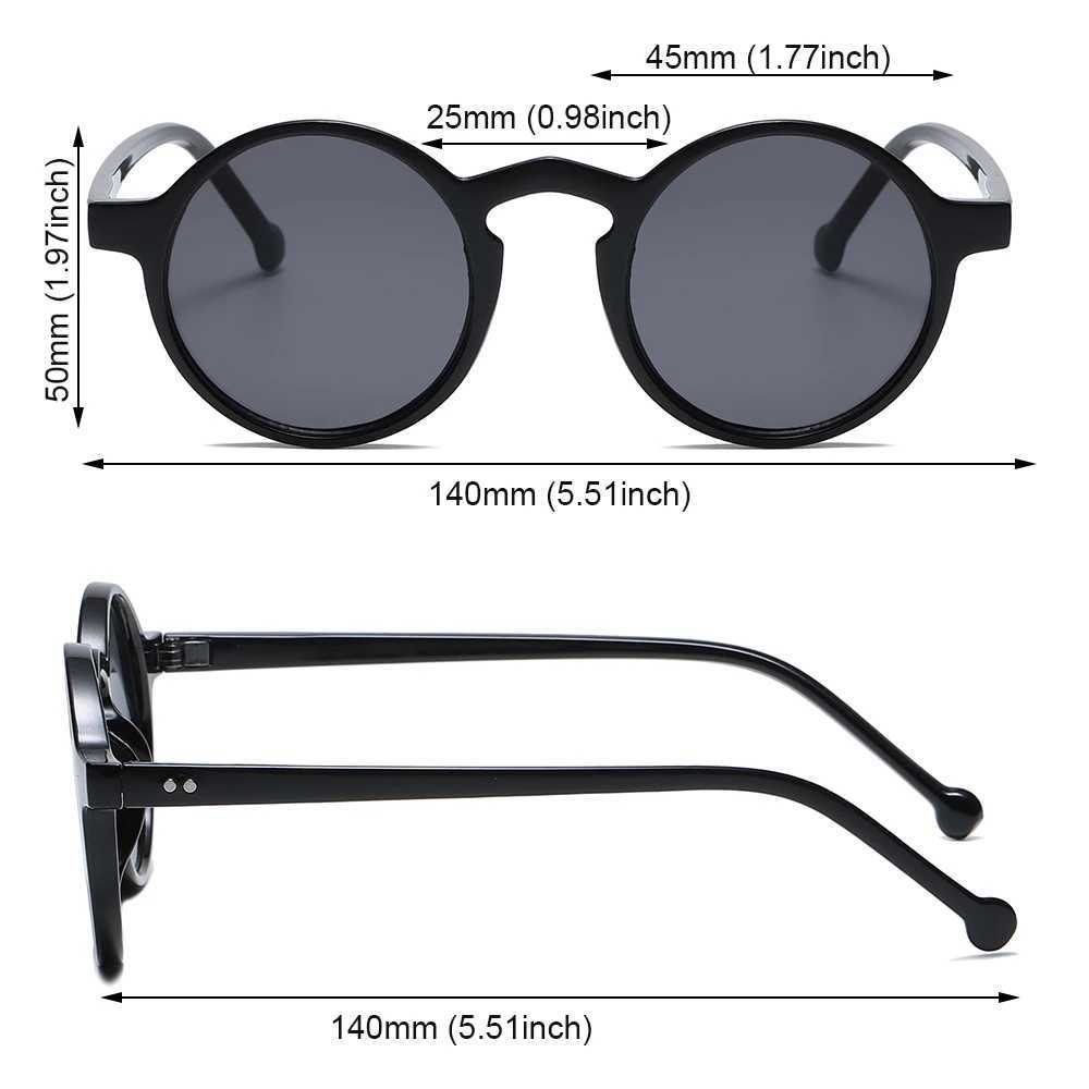 1PC Unisex Fashion Retro Round Sunglasses Brand Designer Vintage Small Frame Sun Glasses Korean Style Driving Eyewear UV400C250411