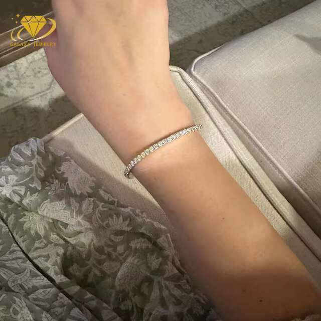New Arrivals VVS Moissanite S925 Silver Tennis Chains Handmade Diamond Tennis Necklace Iced Out Chain Anniversary Gift for Women