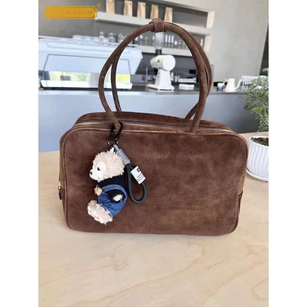 Designer New Office Womens Single Handbag Suede Real Leather Soft Underarm Shoulder Bag Totes Large Capacity Zipper