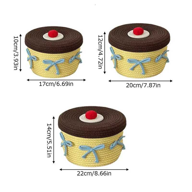 Storage Basket Hand Woven Toys Desktop Clutter Storage Box Cotton Rope Storage Basket He Decoration Y251112