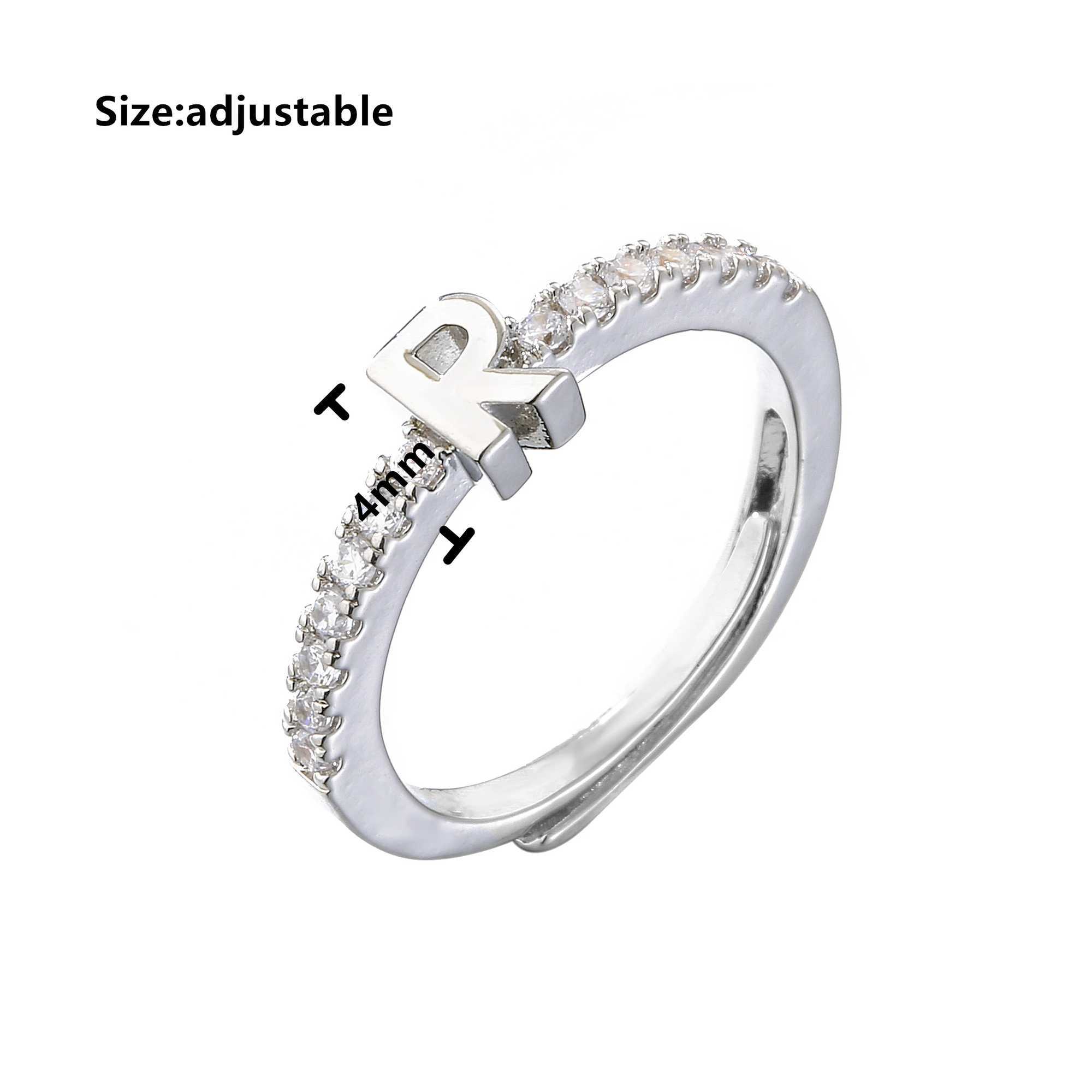 Hecheng Fashion Beginner Letter Ring Womens Classic Simple Open Finger Ring Womens Party Jewelry Gift WholesaleXJ250412