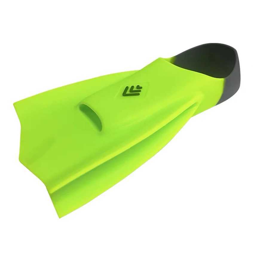 Adult professional swimming training fin flexible silicone flip diving fin rubber inflatable water sports beach shoesY250412