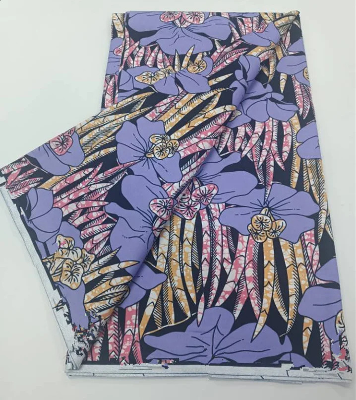 Ho.llllllan.dais real fabric African wax high quality 100%cotton Ankara wax fabric for making dresses African style 6 yards 250407