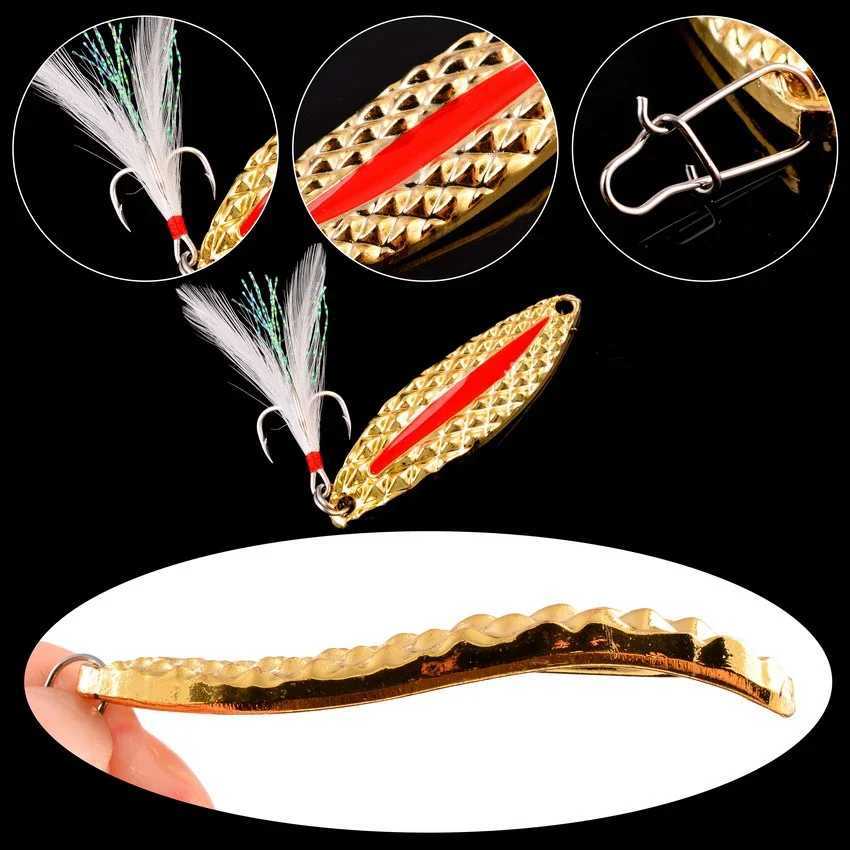 1Pcs 5g 7g 20g Winter Metal Luminous Spinner Spoon Lure Bass Fishing Sequin Wobblers Artificial Bait Feather Treble Hook Tackle Z250411
