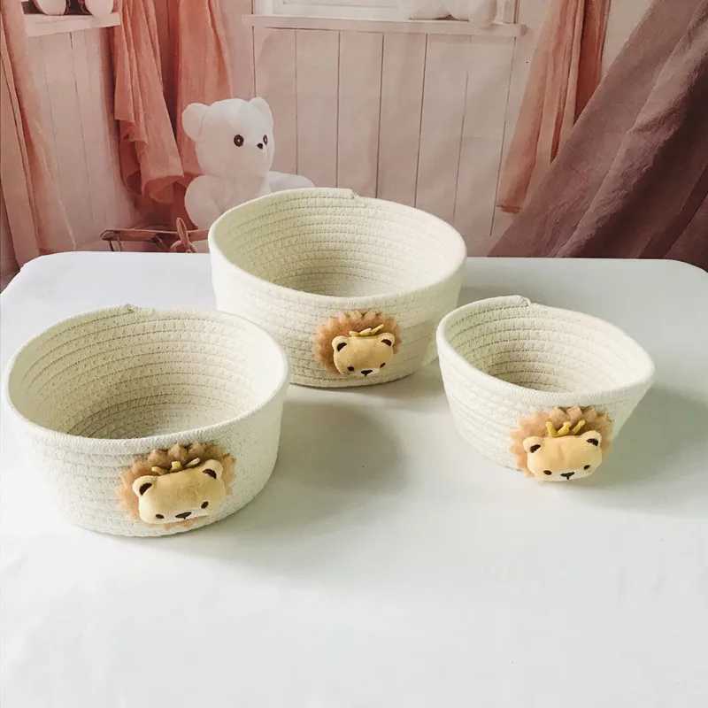 Hand Woven Cartoon s Storage Basket Kids Toys Desktop Organizer Sundries Storage Box Laundry Baskets storage box Y251112