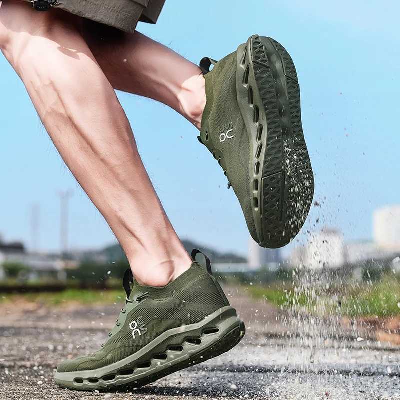 Cfortable breathable and shock-absorbing running shoes with mesh elastic knit thin outdoor sports shoes Z250411
