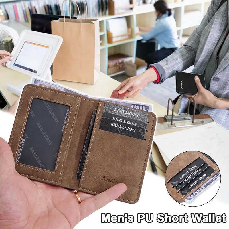 Thin sand leather multi card driver license card holder simple leisure new business multifunctional double folding mens short wallet Z250411