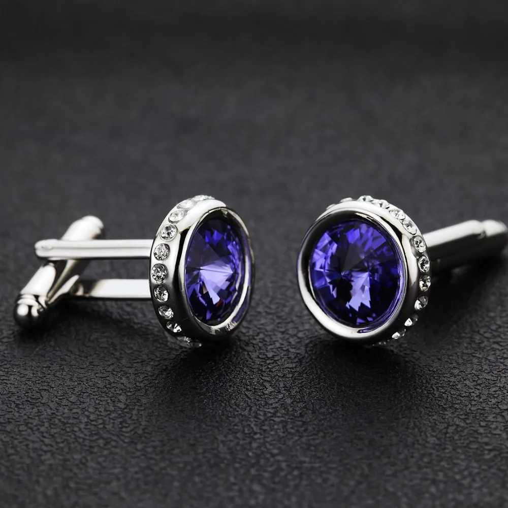 Mens crystal shirt cuffs grooms gift wedding cufflinks for mens fathers husbands and friendsT250412