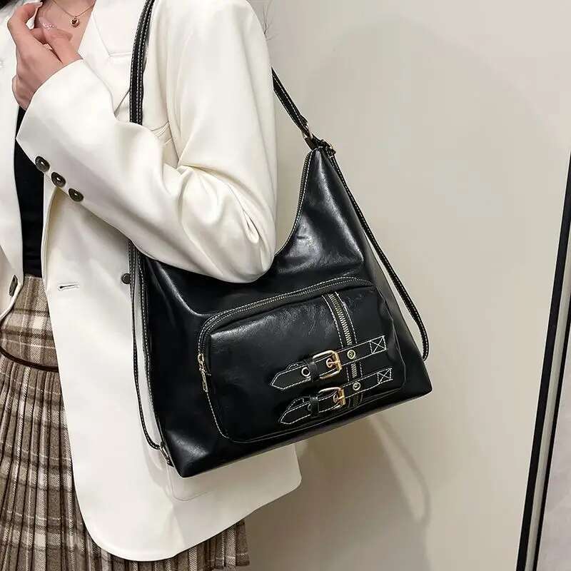 Belt Tote Pu Fashion Women Shoulder All Match Itabag Designer Commuting Bag